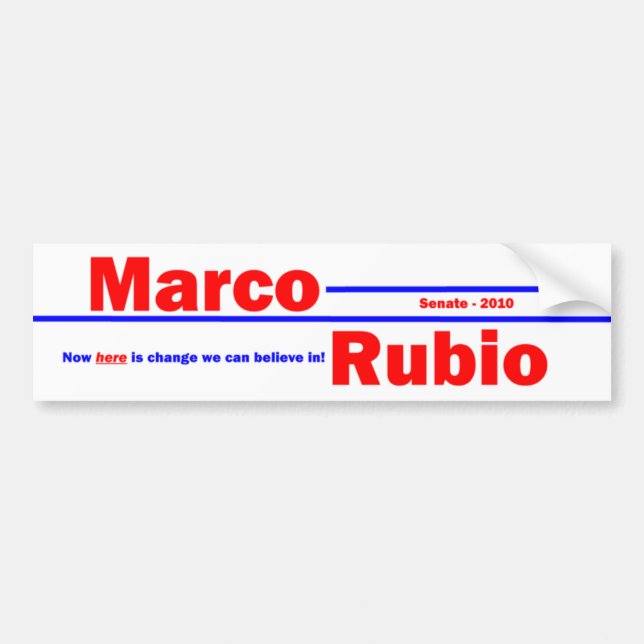 Marco Rubio 3 Bumper Sticker (Front)