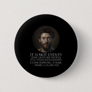 Marcus Aurelius - Ancient Roman Stoic Philosophy Q 6 Cm Round Badge