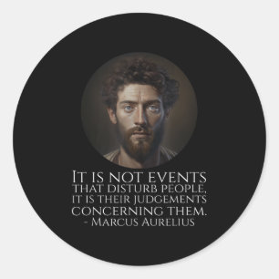 Marcus Aurelius - Ancient Roman Stoic Philosophy Q Classic Round Sticker