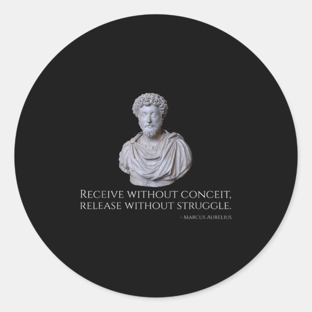 Marcus Aurelius - Ancient Rome Stoic Philosophy Qu Classic Round Sticker (Front)