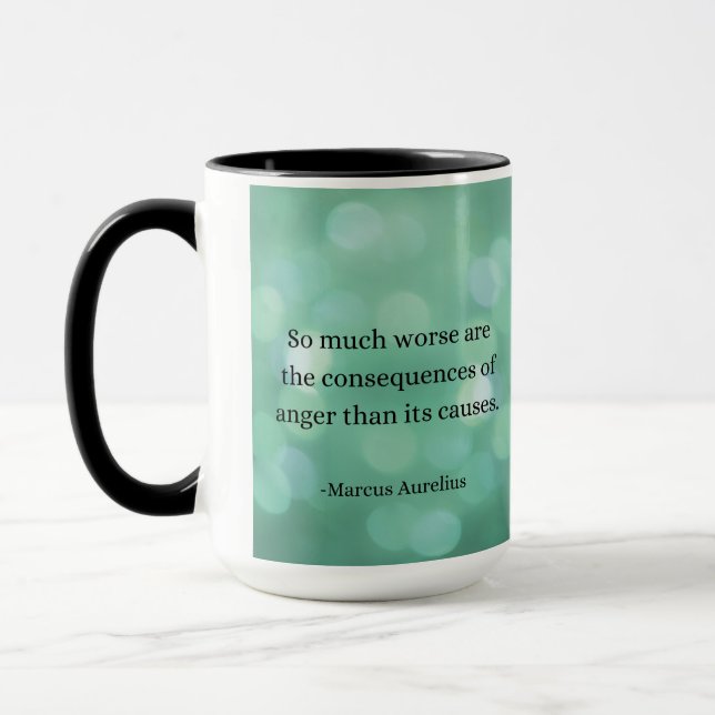 Marcus Aurelius: Conquer Anger, Find Inner Peace Mug (Left)