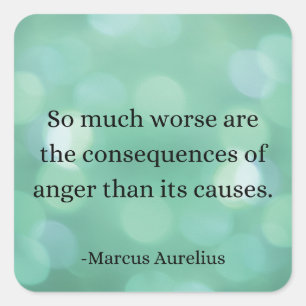 Marcus Aurelius: Conquer Anger, Find Inner Peace Square Sticker