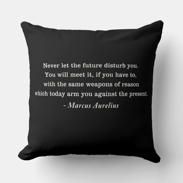 Marcus Aurelius Future Stoicism Quote Cushion (Front)