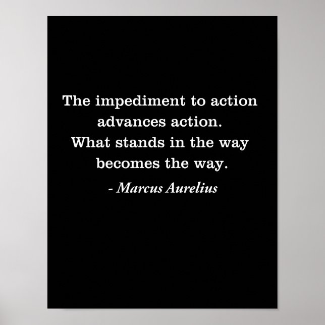 Marcus Aurelius Impediment Stoic Quote T-shirt Poster (Front)