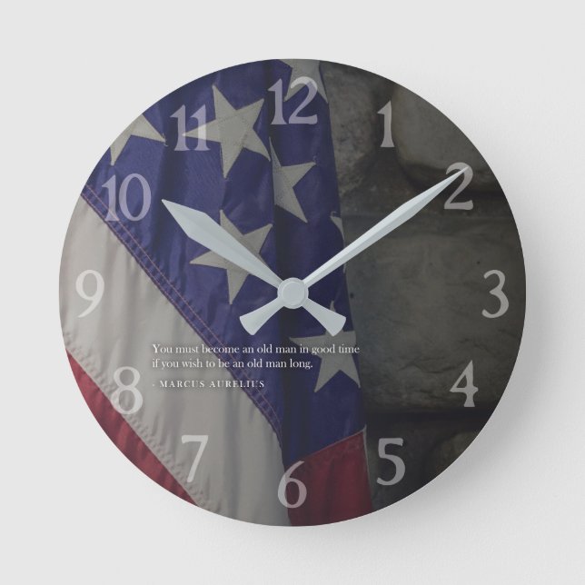 Marcus Aurelius Life Stoic quote Being a man Round Clock (Front)