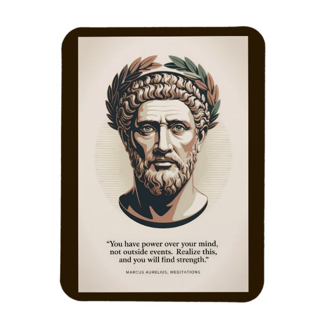 Marcus Aurelius Meditations Quote Illustration Art Magnet (Vertical)