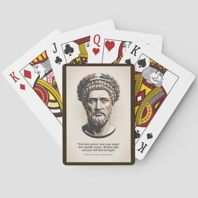 Marcus Aurelius Meditations Quote Illustration Art Playing Cards (Back)
