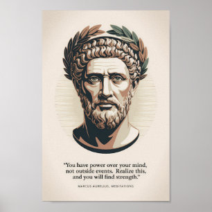 Marcus Aurelius Meditations Quote Illustration Art Poster