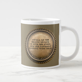 Marcus Aurelius Quote Dwell on the beauty of life Large Coffee Mug