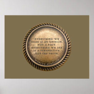 Marcus Aurelius Quote Opinionated Coin Poster