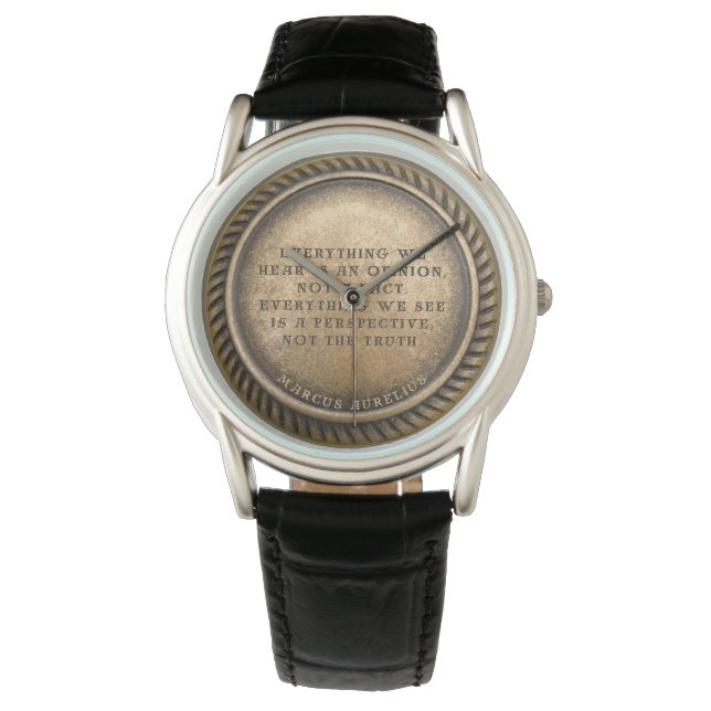 Marcus Aurelius Quote Opinionated Coin Watch (Front)