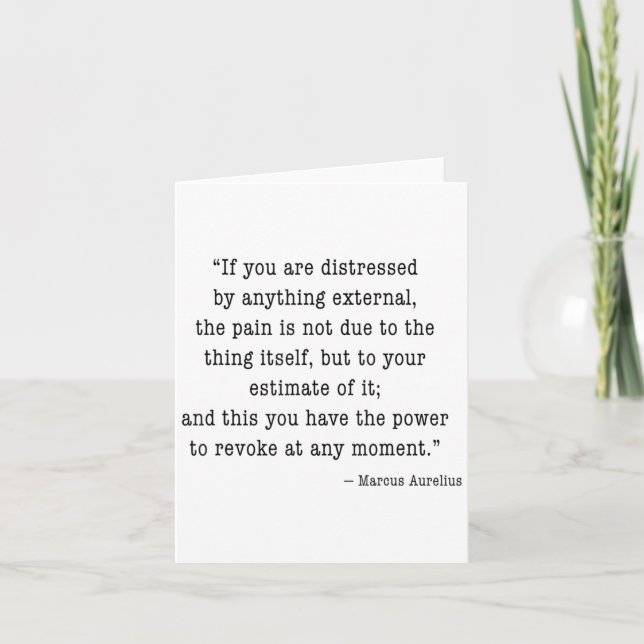 Marcus Aurelius Quote Tee Thoughts On Perspective  Card (Front)