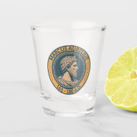 Marcus Aurelius Roman Emperor Illustration Badge