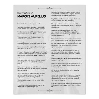 Marcus Aurelius Stoic Meditations. Glossy Poster