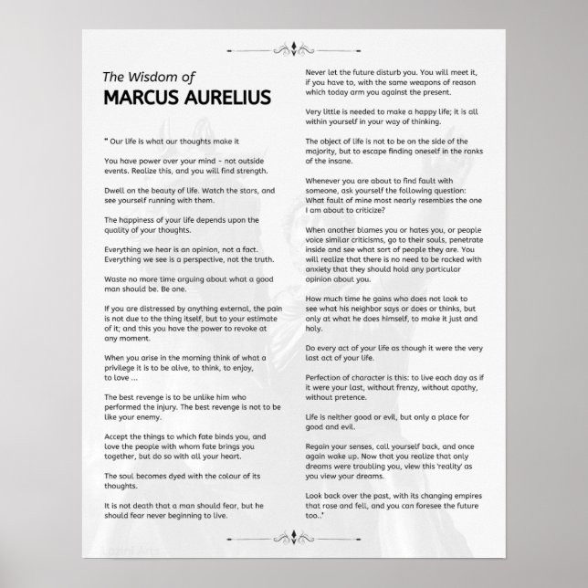 Marcus Aurelius Stoic Meditations. The Wisdom of Poster (Front)