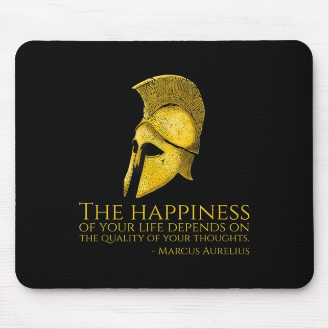 Marcus Aurelius Stoic Quote On Happness - Roman Ph Mouse Pad (Front)