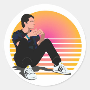 Marcus Baker retro vibe 90s Classic Round Sticker