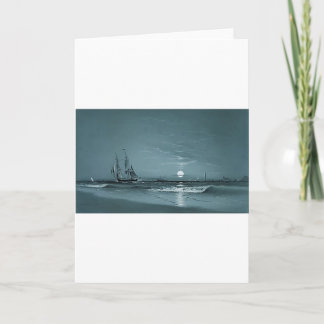 Marcus Larson entrance-to-harbour-moonlight-1881 m Thank You Card