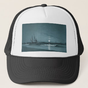 Marcus Larson entrance-to-harbour-moonlight-1881 m Trucker Hat