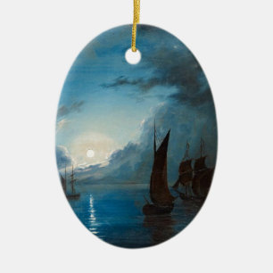 Marcus Larson hav-i-mansken-1848.water boat nature Ceramic Tree Decoration