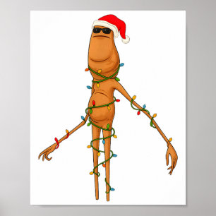 Marcus The Worm, Funny Christmas Lights  Poster