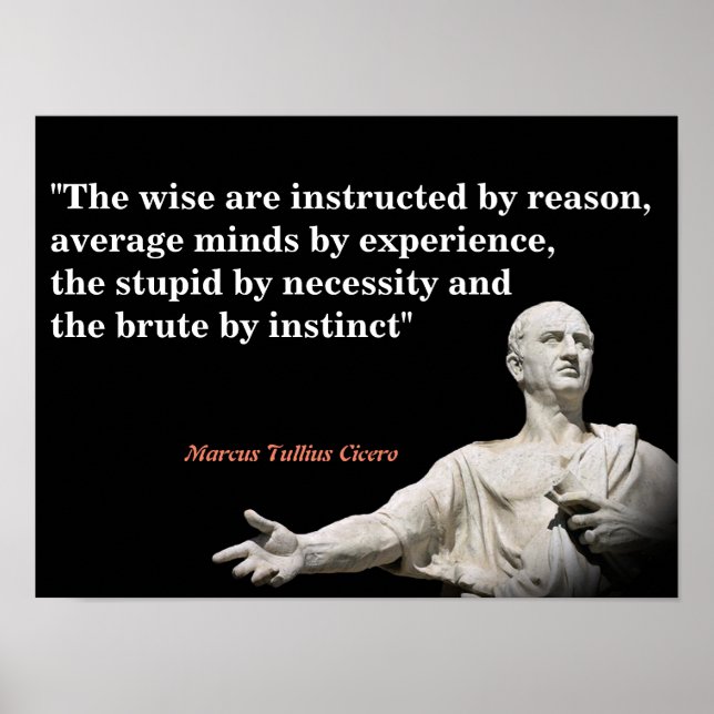 Marcus Tullius Cicero Quote On Reason Poster (Front)