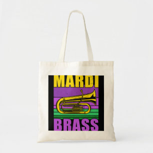 Mardi brass pun tuba player funny mardi gras festi tote bag
