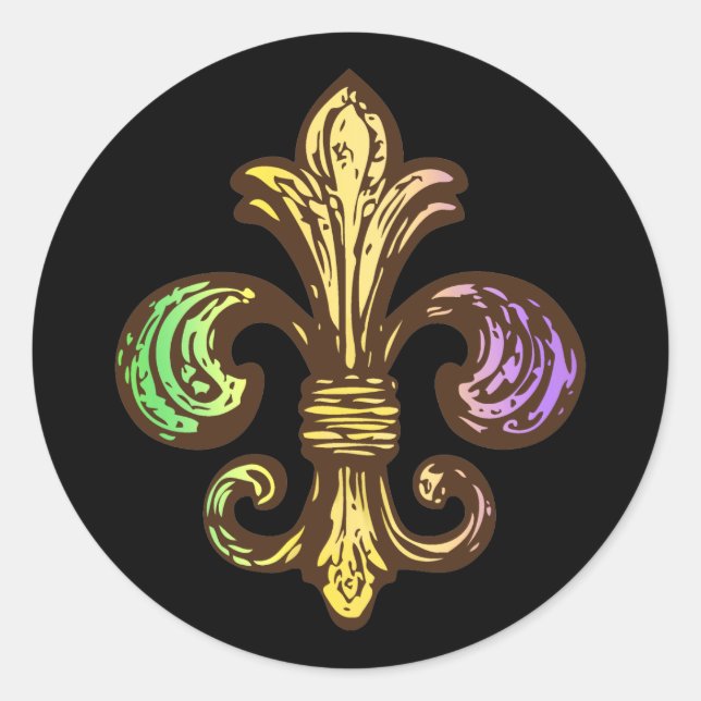 Mardi Fleur de Gras Classic Round Sticker (Front)