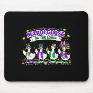 Mardi Goose Loose Coquette Geese Graphic Art Mouse Pad