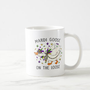 Mardi Goose On The Loose Mardi Gras Silly Goose Ca Coffee Mug