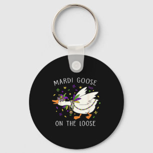Mardi Goose On The Loose Mardi Gras Silly Goose Ca Key Ring