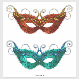 Mardi Gra Beaded Feathers Masks
