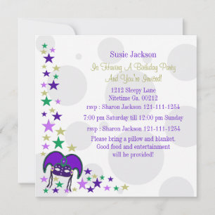 Mardi Gra Party Invitations