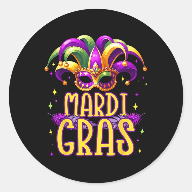 Mardi Gras1  Classic Round Sticker (Front)
