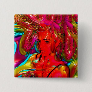 Mardi Gras 15 Cm Square Badge