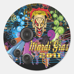 Mardi-Gras 2011 The Joker II Classic Round Sticker