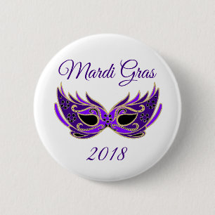 Mardi Gras 2018 Mask 6 Cm Round Badge