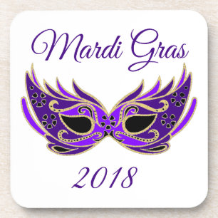 Mardi Gras 2018 Mask Coaster