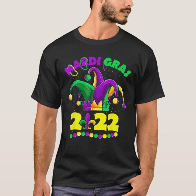 Mardi Gras 2022 Jester Outfit , Kids Girl Boy Men T-Shirt (Front)