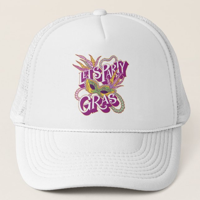 Mardi Gras 2022 Mask Trucker Hat (Front)