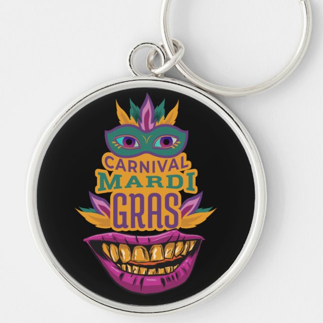 Mardi Gras 2022 - New Orleans Carnival Key Ring (Front)