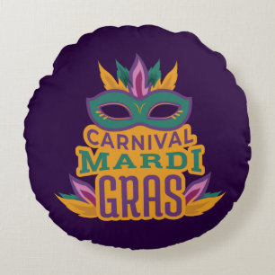 Mardi Gras 2022 - New Orleans Party Round Cushion