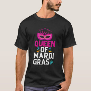 Mardi Gras 2022 Queen Mardi Gras Mask Beads Feathe T-Shirt