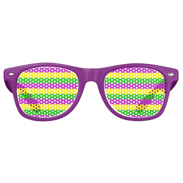 Mardi Gras 2023 Flamboyant Masquerade Celebration Retro Sunglasses (Front)