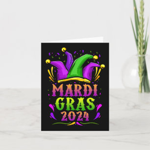 Mardi Gras 2024 Jester Outfit Kids Girls Boys Men  Card