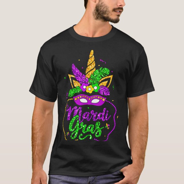 Mardi Gras 2024 Mask Beads New Orlean Party Women  T-Shirt (Front)