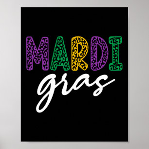 Mardi Gras 2024 Womens Girls Mask Beads New Orlean Poster