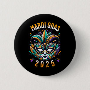 Mardi Gras 2025 Carnaval New Orleans Mardi Gras Fa 6 Cm Round Badge