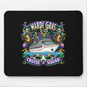 Mardi Gras 2025 Cruise Squad Family Matching Group Mouse Pad