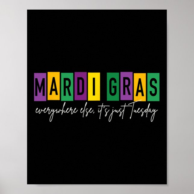 Mardi Gras 2025 Everywhere Else It's Just Tuesday  Poster (Front)